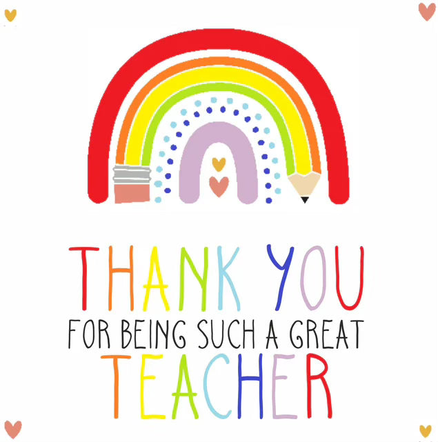 Edible Print - Thank You Teacher Rainbow