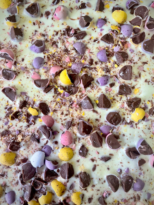 Cadbury Mini Egg & White Chocolate Blondie